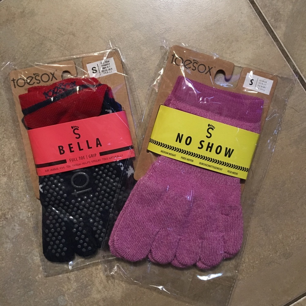 Toesox 2for1. Bella Black & red/Noshow  purple